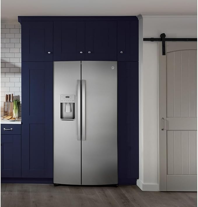 GE® 21.8 cu. ft. Counter-Depth Fingerprint Resistant Side-By-Side Refrigerator - View 6 | Fridge.com