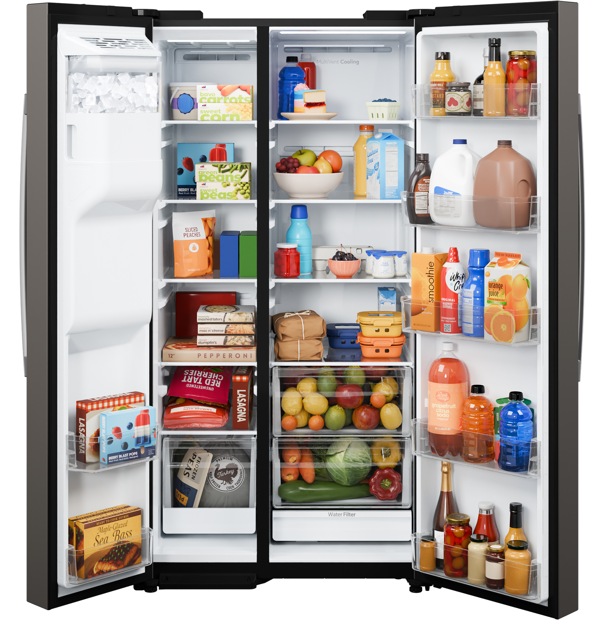GE 36 Inch 36" Counter Depth Side-By-Side Refrigerator GZS24NMYES - View 6 | Fridge.com