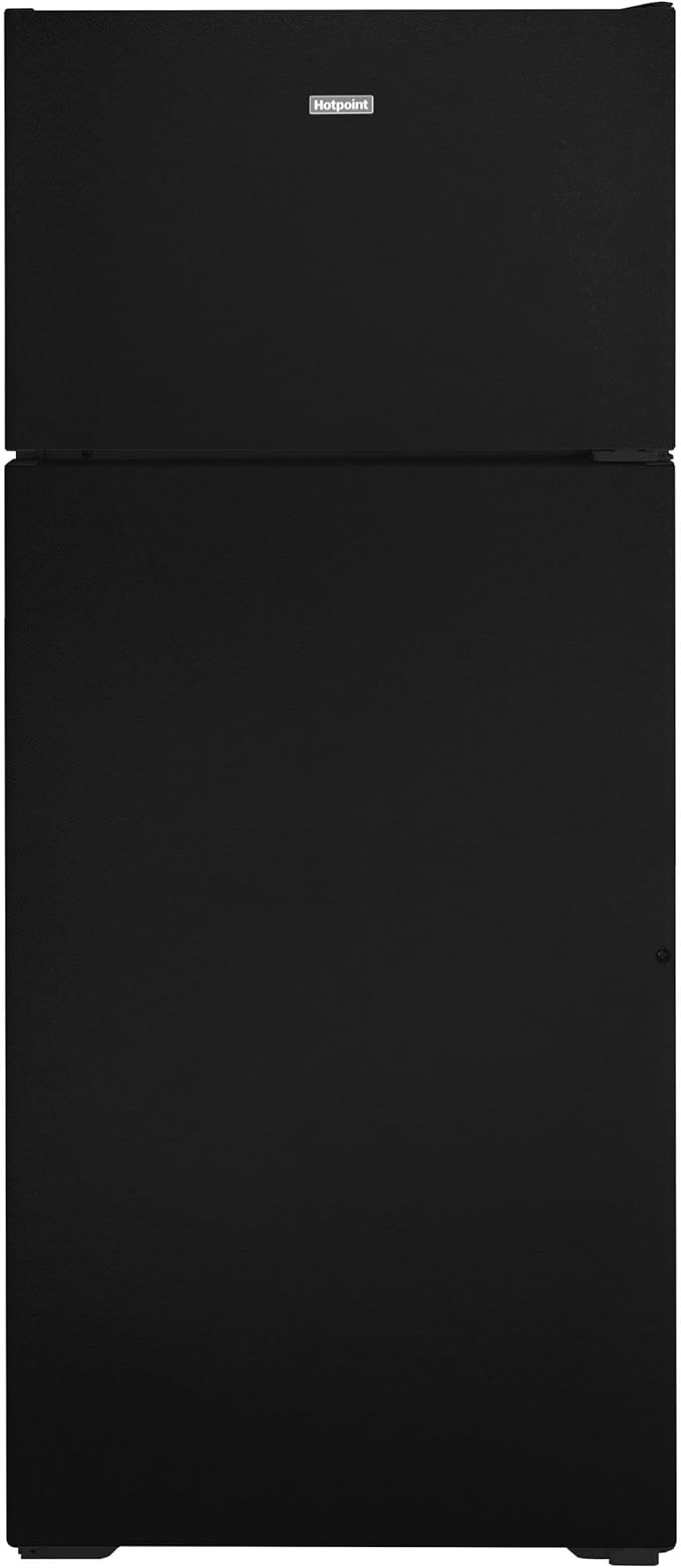 Hotpoint 17.5 cu. ft. Top Freezer Refrigerator in Black | Fridge.com
