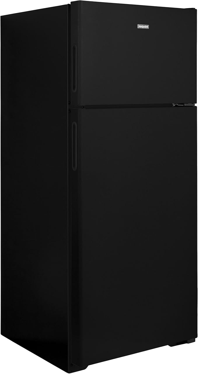 Hotpoint 17.5 cu. ft. Top Freezer Refrigerator in Black | Fridge.com