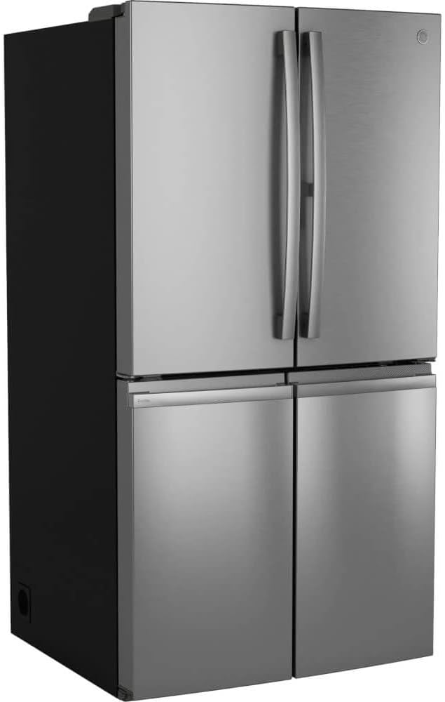 GE PAD28BYTFS 36 Inch Freestanding 4-Door French Door Smart Refrigerator With 28 cu. ft. - View 2 | Fridge.com