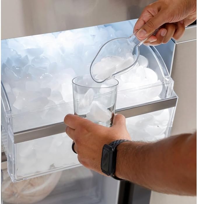 GE PAD28BYTFS 36 Inch Freestanding 4-Door French Door Smart Refrigerator With 28 cu. ft. - View 6 | Fridge.com
