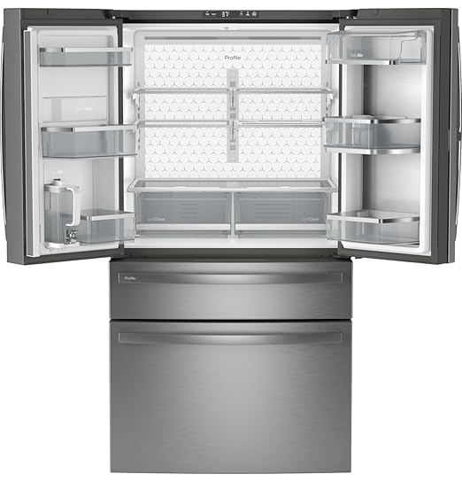 GE 36 in. 23.3 cu. ft. Smart Counter-Depth Fingerprint Resistant 4-Door French-Door Refrigerator with Door in Door PJD23BYWFS | Fridge.com