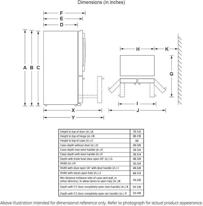 GE Profile PFE28KBLTS 36" Bottom Freezer With French Door Exterior Ice And Water 27.77 cu. ft. Capacity And Autofill In Black Stainless Steel - View 2 | Fridge.com