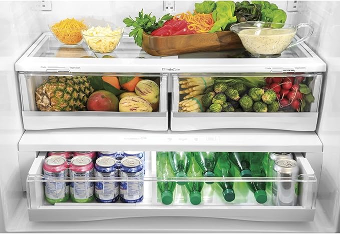 GE Profile PFE28KBLTS 36" Bottom Freezer With French Door Exterior Ice And Water 27.77 cu. ft. Capacity And Autofill In Black Stainless Steel - View 4 | Fridge.com