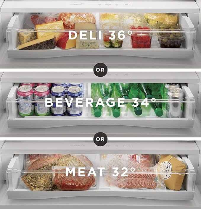 GE Profile PFE28KBLTS 36" Bottom Freezer With French Door Exterior Ice And Water 27.77 cu. ft. Capacity And Autofill In Black Stainless Steel - View 5 | Fridge.com