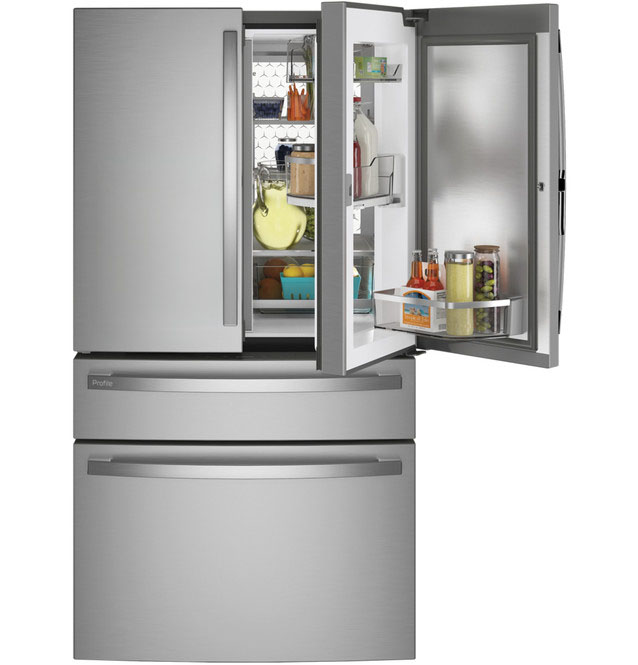 GE Profile Energy Star 29 cu. ft. Smart Fingerprint Resistant 4-Door French-Door Refrigerator With Door In Door - View 5 | Fridge.com