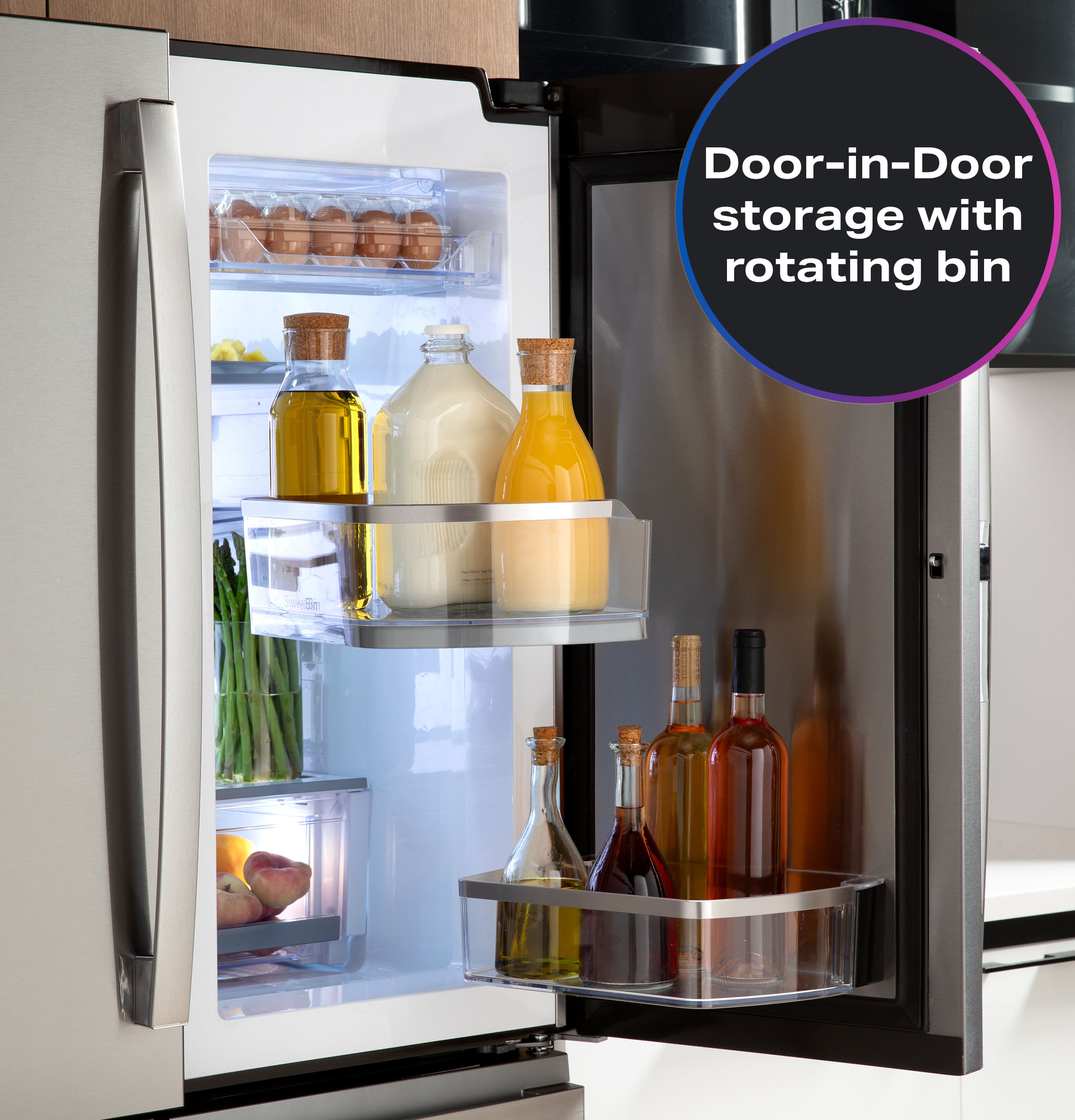 GE Profile Energy Star 29 cu. ft. Smart Fingerprint Resistant 4-Door French-Door Refrigerator With Door In Door - View 6 | Fridge.com