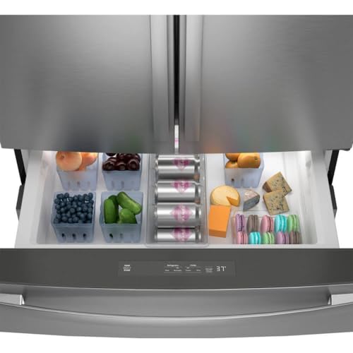 GE Profile™ Energy Star® 28.7 cu. ft. Smart Fingerprint Resistant 4-Door Refrigerator With Dual-Dispense Autofill Pitcher In Stainless Steel | PGE29BYTFS - View 6 | Fridge.com