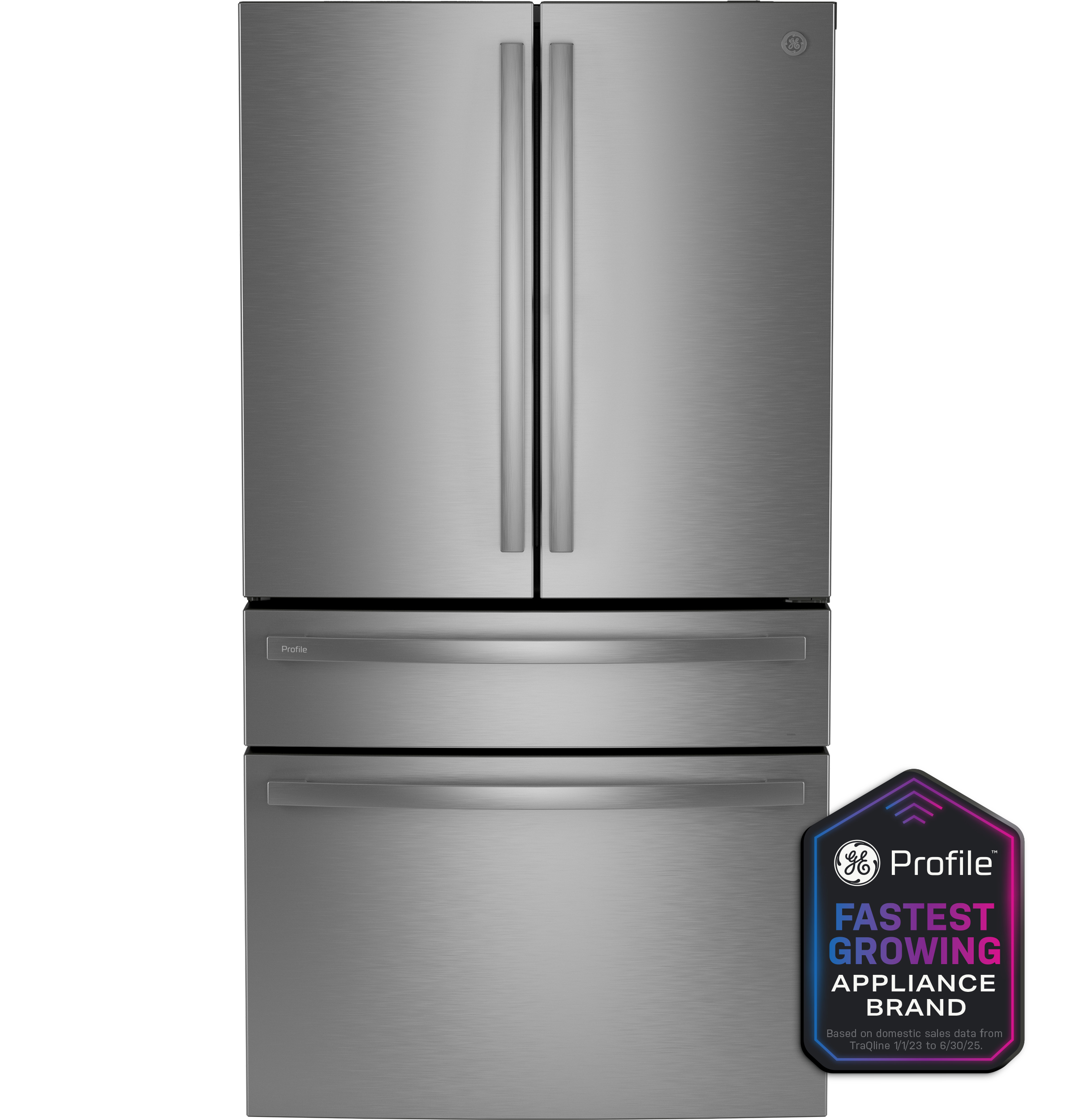 GE Profile Energy Star 23.3 cu. ft. Smart Counter-Depth Fingerprint Resistant 4-Door French-Door Refrigerator With Door In Door - View 2 | Fridge.com