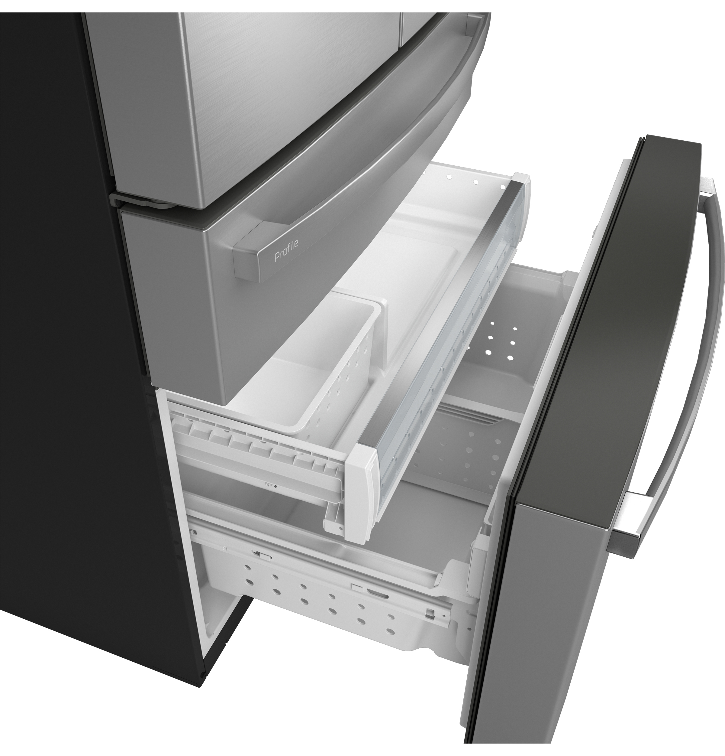 GE Profile Energy Star 23.3 cu. ft. Smart Counter-Depth Fingerprint Resistant 4-Door French-Door Refrigerator With Door In Door - View 5 | Fridge.com