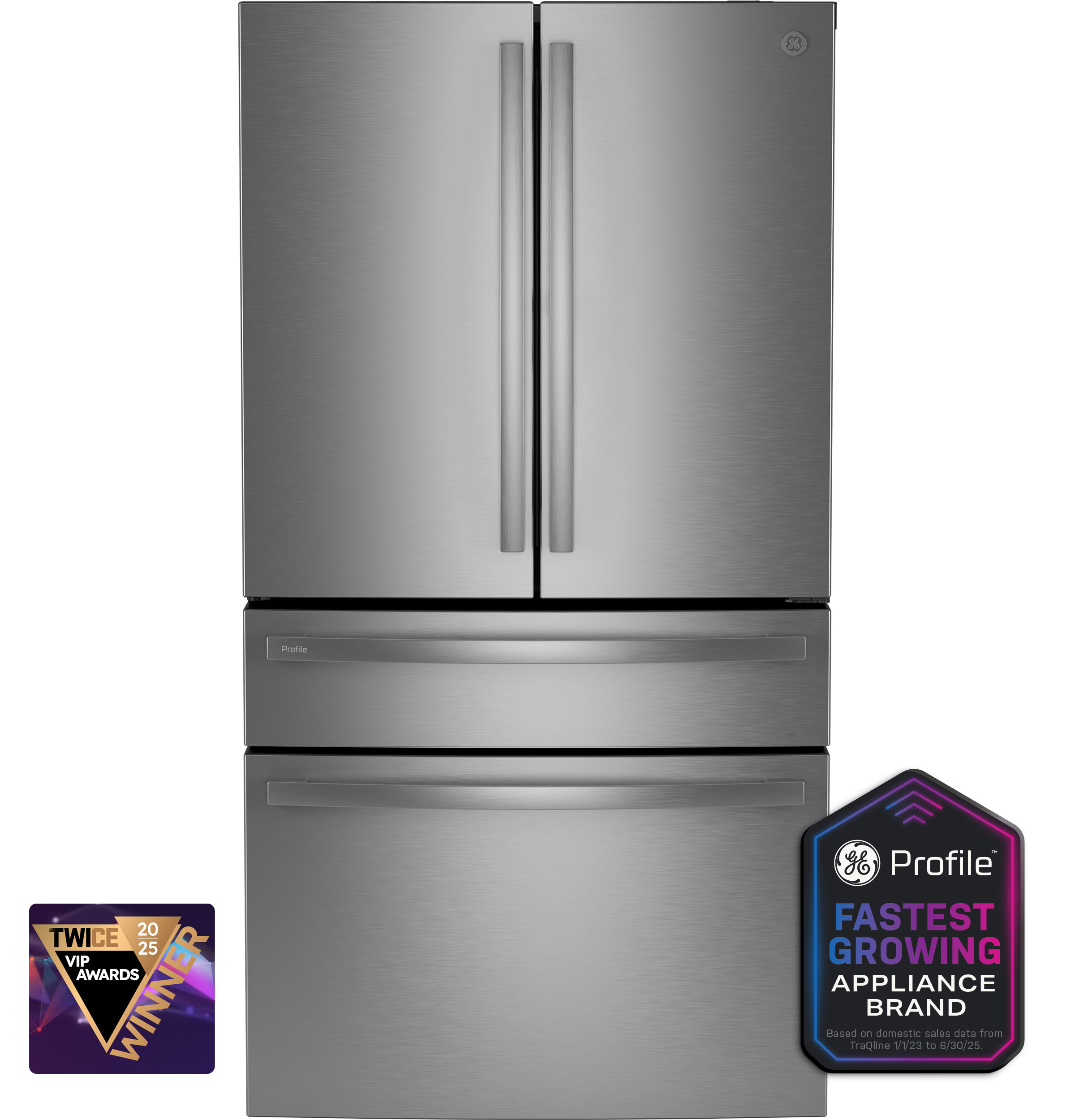 GE Profile ENERGY STAR 23.2 Cu. Ft. Smart Counter-Depth Fingerprint Resistant 4-Door French-Door Refrigerator With Dual-Dispense Autofill Pitcher — FIN-0014310 | Fridge.com
