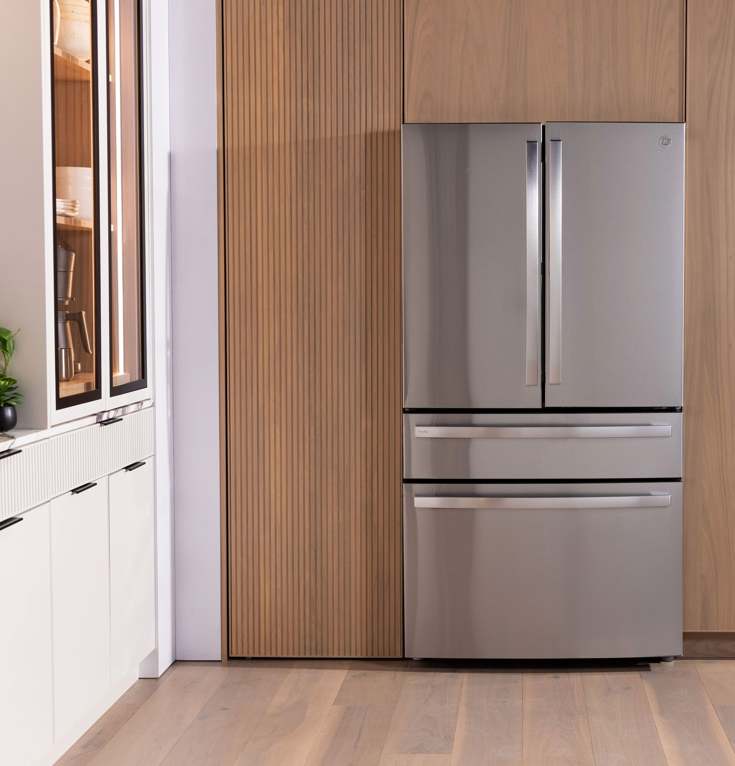 GE Profile Energy Star 23.2 cu. ft. Smart Counter-Depth Fingerprint Resistant 4-Door French-Door Refrigerator With Dual-Dispense Autofill Pitcher - View 6 | Fridge.com