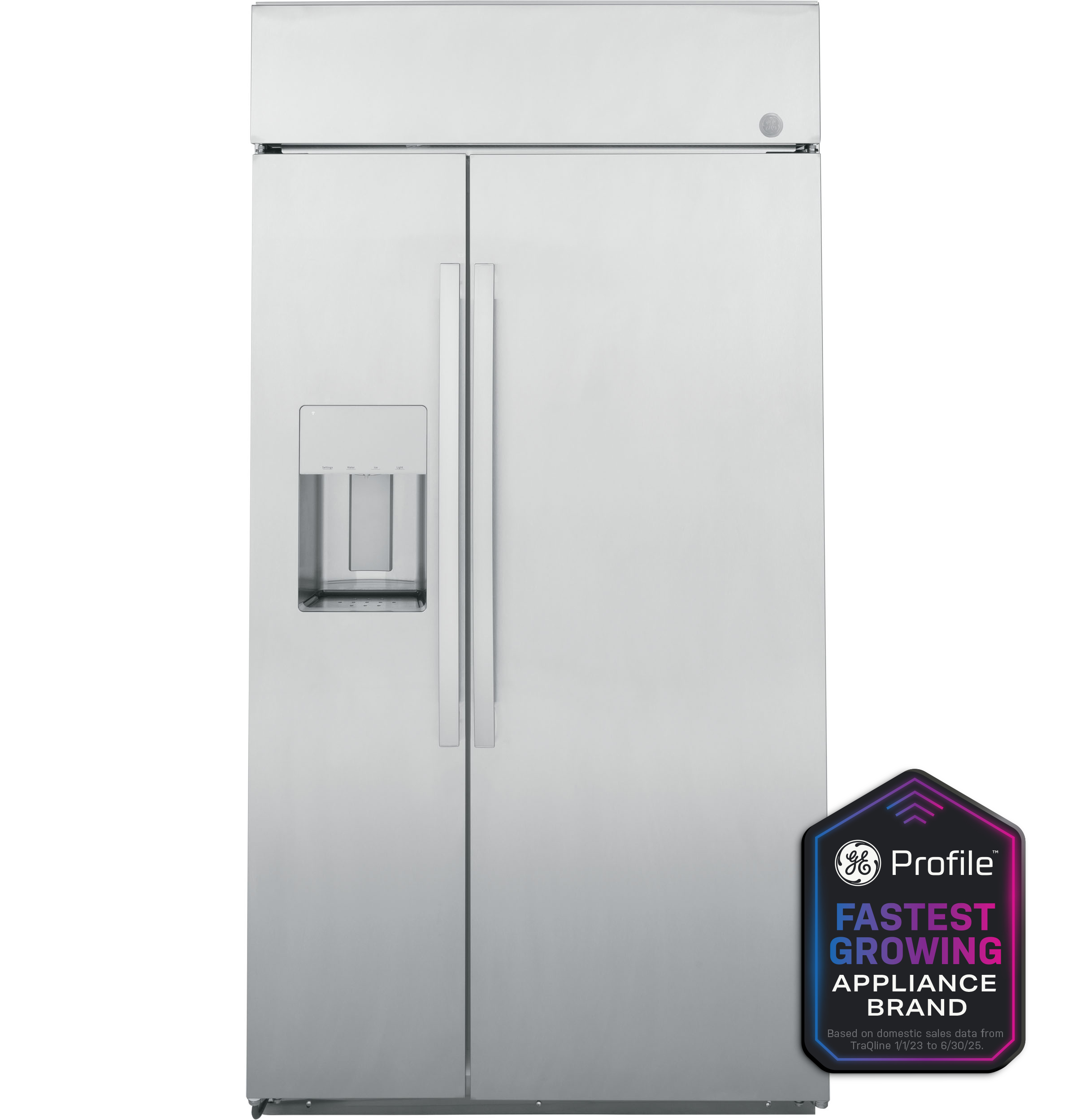 GE Profile™ 42" Smart Built-In Side-by-Side Refrigerator with Dispenser in Stainless Steel size 84 H x 42 W x 28.25 D | PSB42YSNSS | Fridge.com