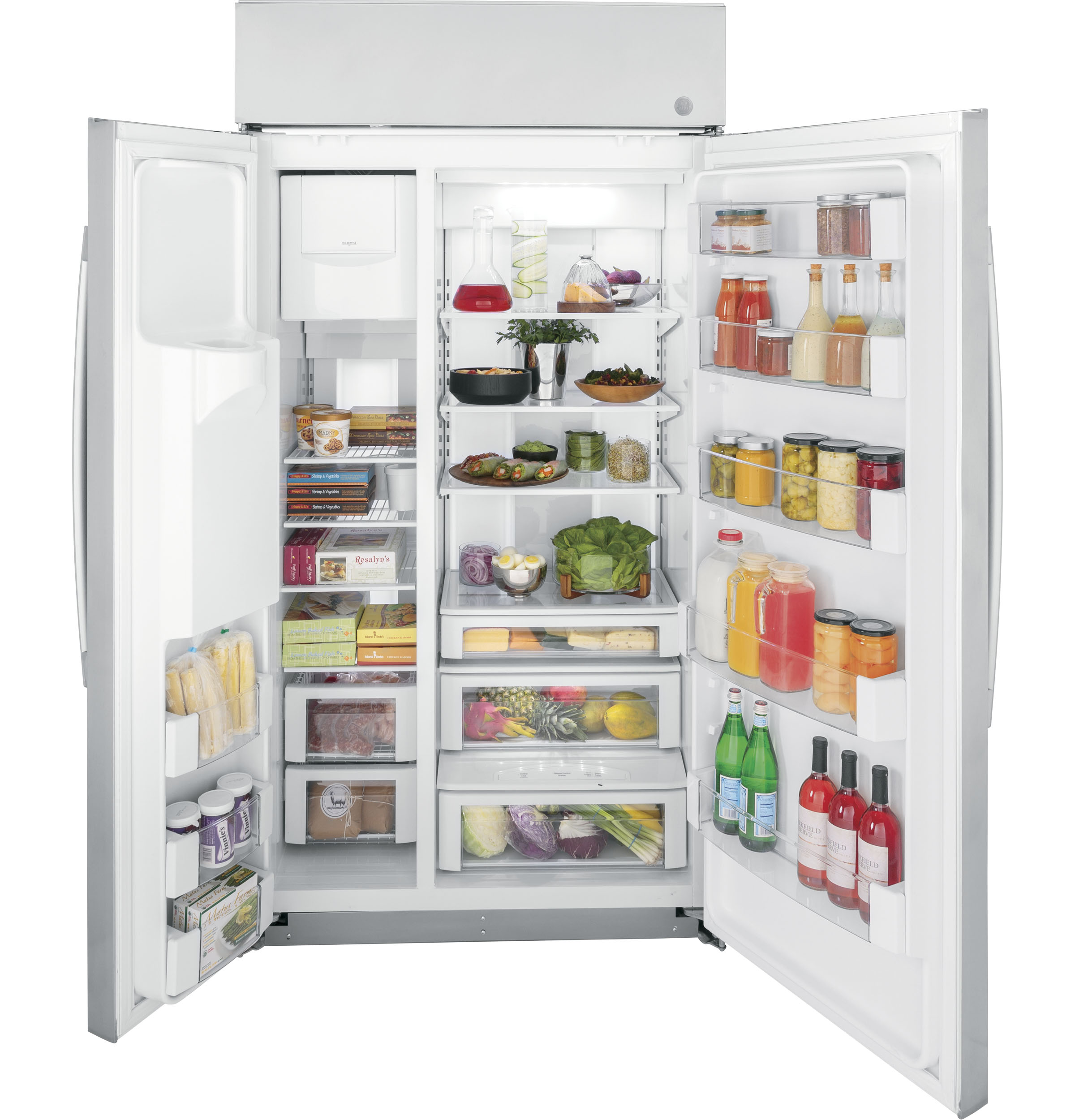 GE Profile™ 42" Smart Built-In Side-by-Side Refrigerator with Dispenser in Stainless Steel size 84 H x 42 W x 28.25 D | PSB42YSNSS | Fridge.com