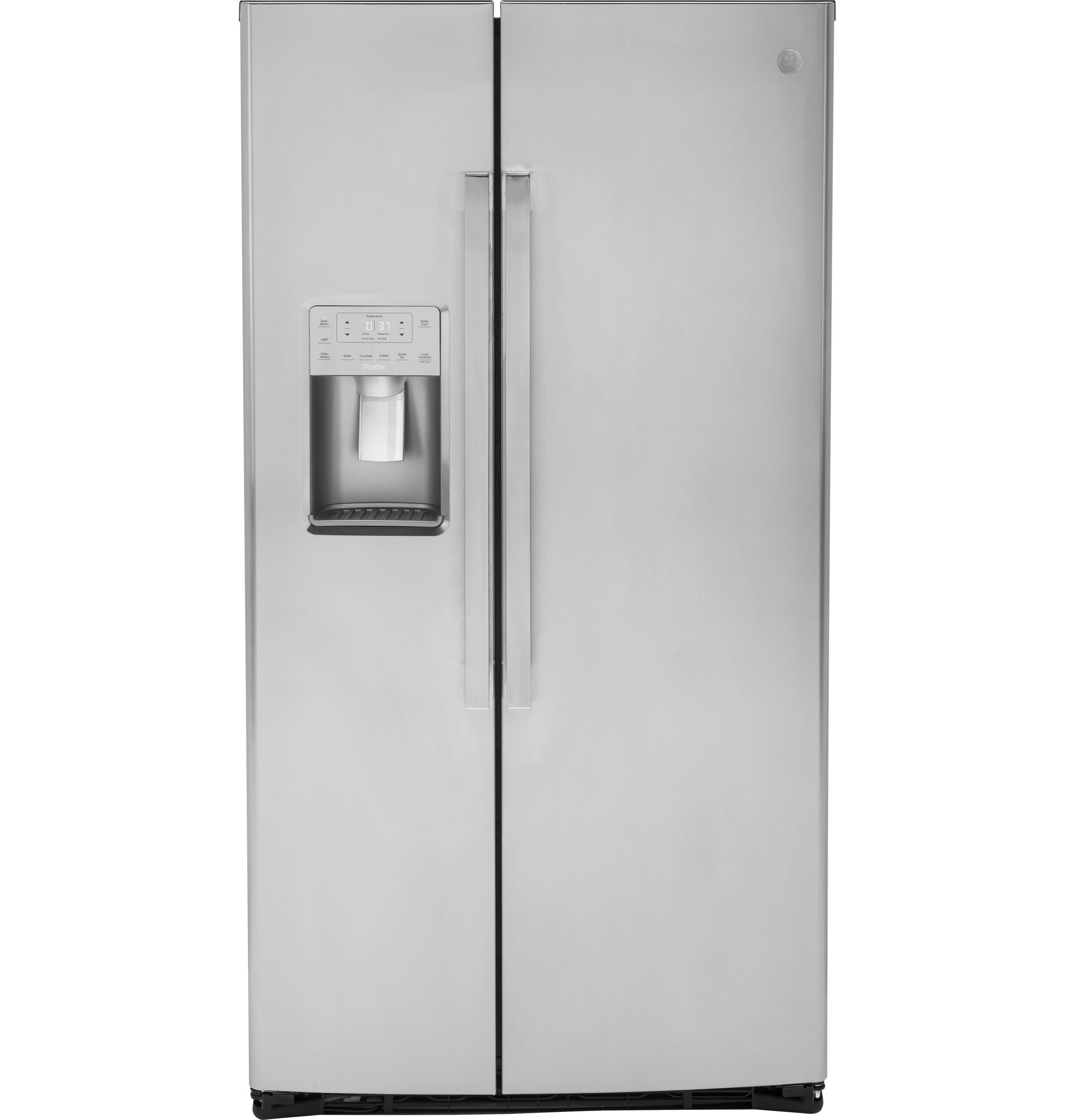 GE Profile™ ENERGY STAR® 25.3 Cu. Ft. Side-by-Side Refrigerator in Stainless size 70.125 H x 35.75 W x 35.25 D | PSE25KYHFS | Stainless Steel | Fridge.com