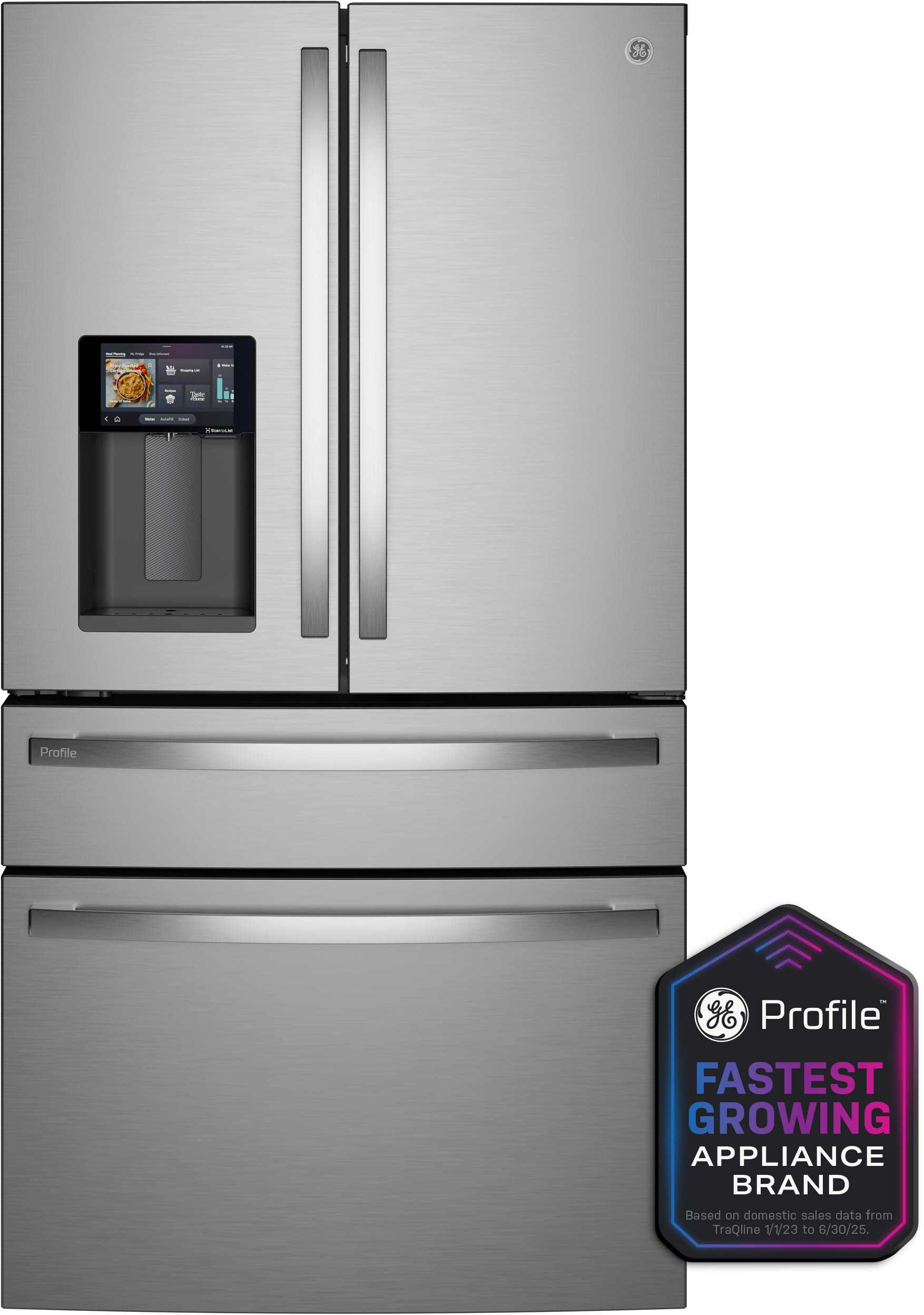 GE Profile ENERGY STAR 27.9 Cu. Ft. Smart 4-Door French-Door Refrigerator with Kitchen Assistant — FIN-0019641 | Fridge.com