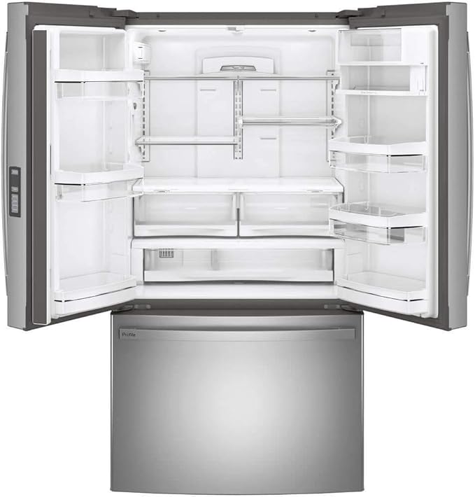 GE Profile 36 Energy Star Counter Depth French Door Refrigerator With 23.1 cu. ft. Capacity Internal Water Dispenser Twinchill Evaporator And Showcase LED Lighting In Fingerprint Resistant - View 4 | Fridge.com
