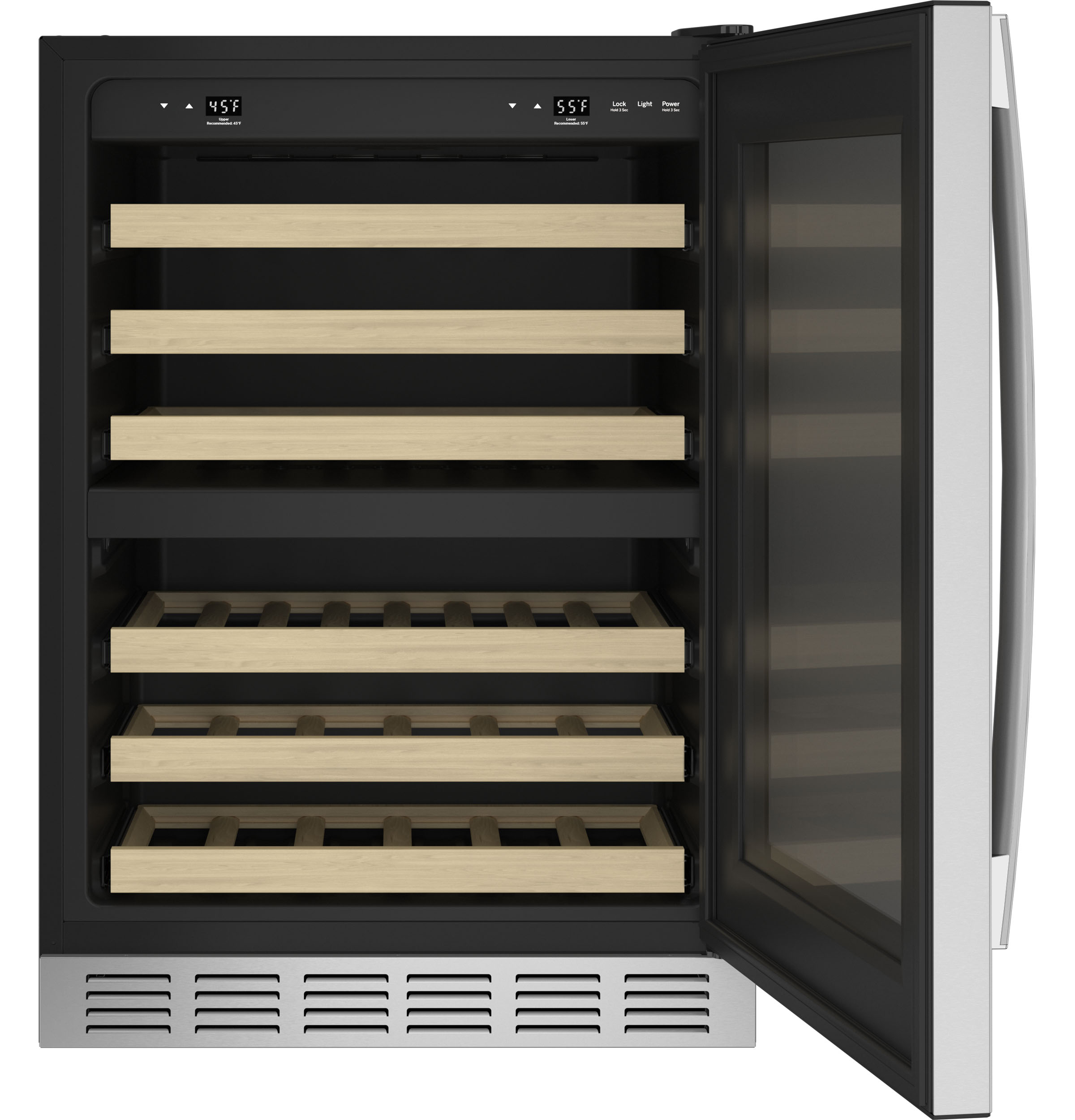 24 Bottle And 44 Can Dual Zone Convertible Wine Refrigerator - View 4 | Fridge.com