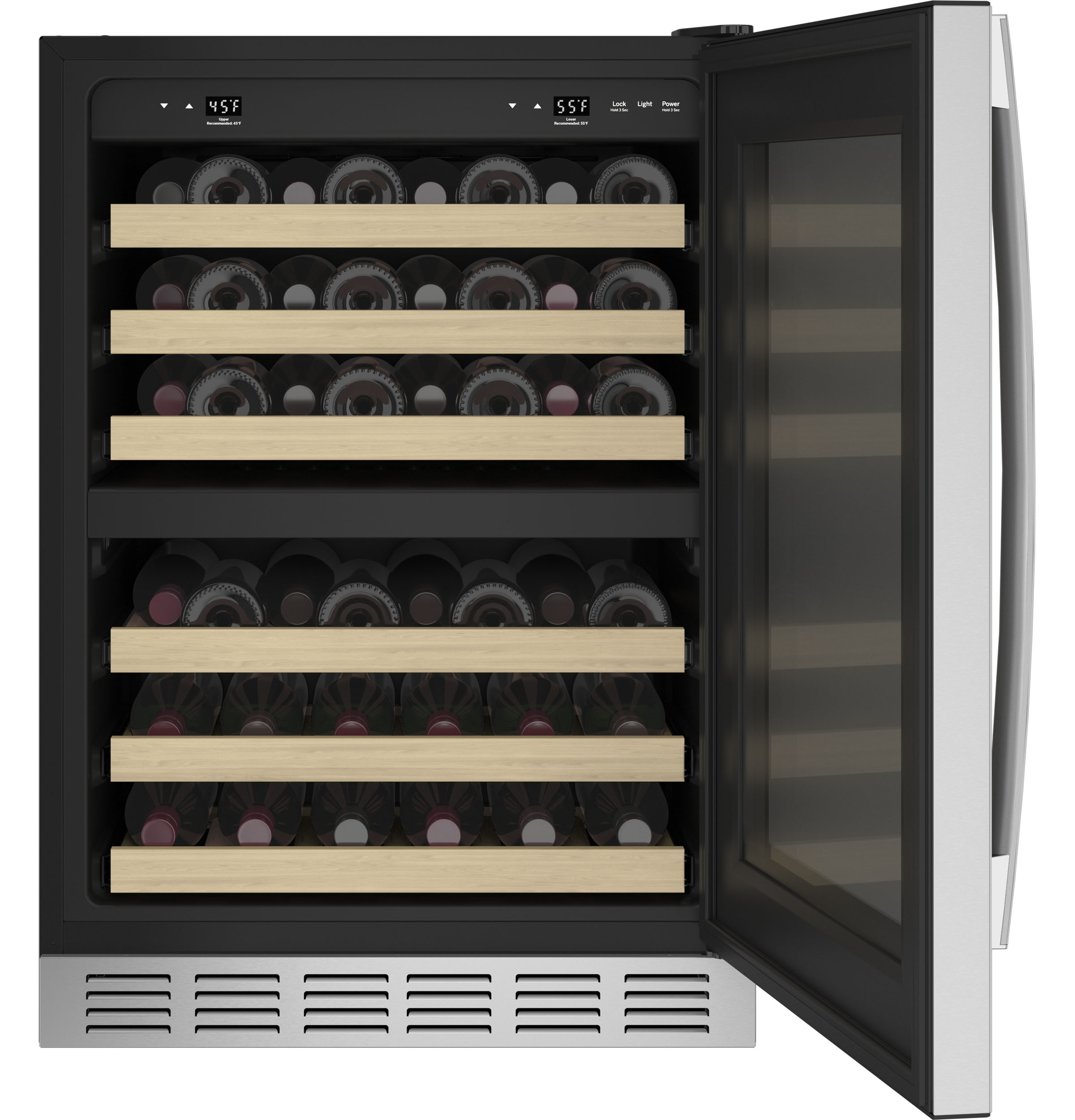 24 Bottle And 44 Can Dual Zone Convertible Wine Refrigerator - View 6 | Fridge.com