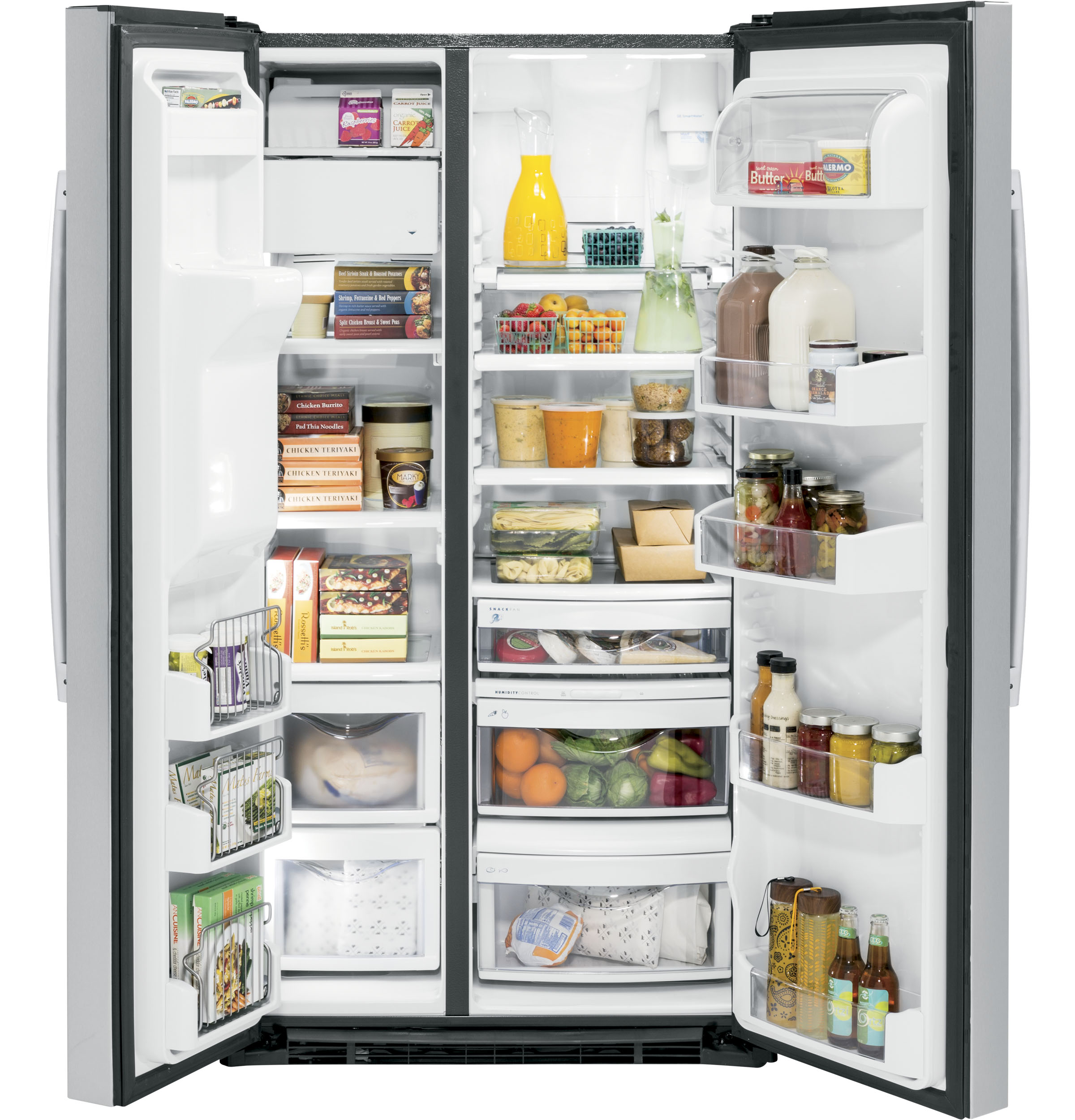 35.75" Counter Depth Side By Side 21.9 cu. ft. Refrigerator With Fingerprint Resistant Finish - View 4 | Fridge.com