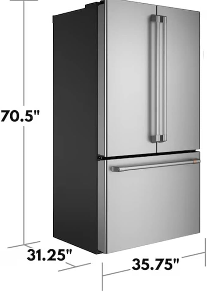 GE Café́ CWE23SP2MS1 23 cu. ft. Stainless Counter-Depth French Door Refrigerator - View 2 | Fridge.com