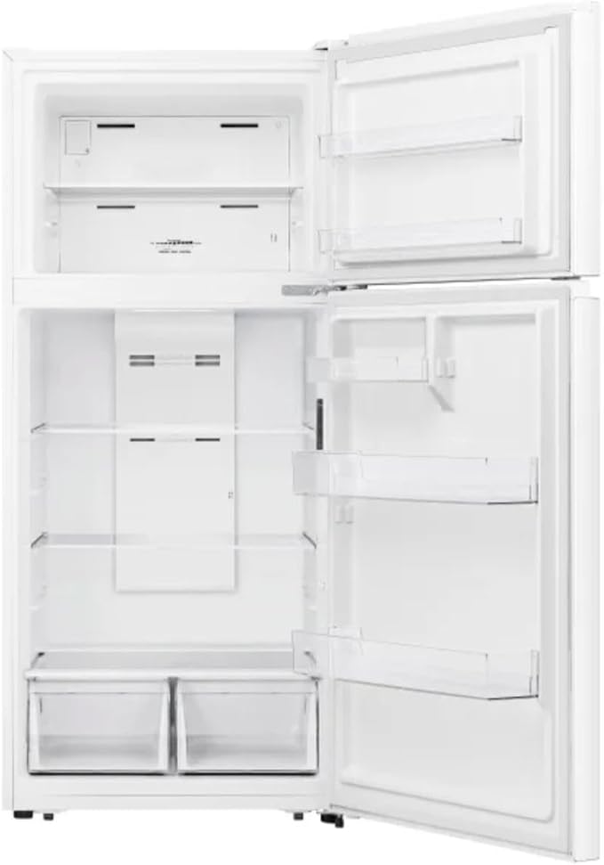 Top Freezer Refrigerator – 18 cu. ft., White, Energy Star Certified, Adjustable Shelves - View 3 | Fridge.com