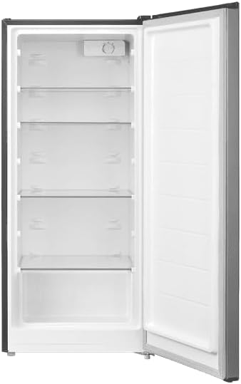 Modern Upright Freezer, Reversible Door Hinge, Removable Shelves - 7.1 Cu ft Capacity (Stainless Steel) | Fridge.com