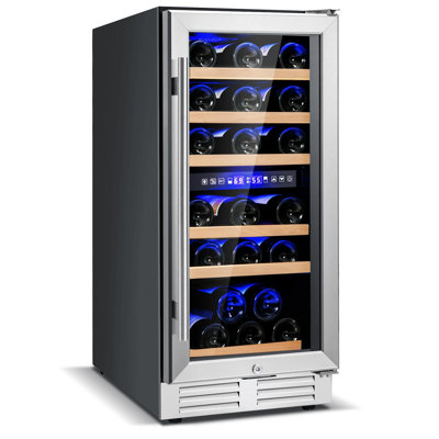 Giantex Dual Zone 15'' 30 Bottle Wine Refrigerator | Fridge.com
