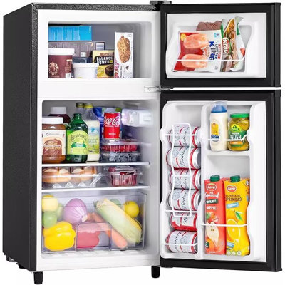 Manastin 3.5 Cu.Ft Mini Fridge With Freezer, Adjustable Thermostat, Low Noise, Removable Glass Shelves, 2 Door Small Refrigerator For Kitchen, Office, | Fridge.com