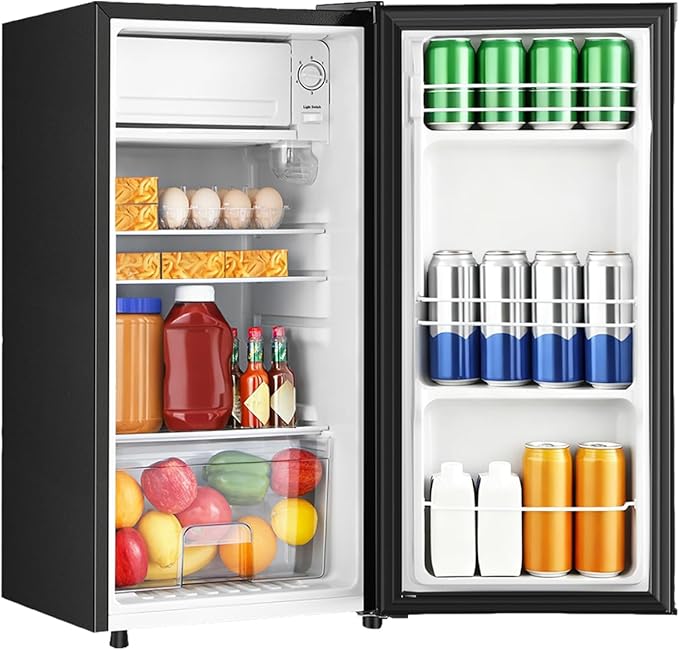 HAILANG 3.1 Cu.Ft Mini Fridge with Freezer, Single Door Mini Refrigerator, 5 Settings Temperature Adjustable, Compact Refrigerator for Apartment,Dorm, Office, Bedroom | Fridge.com