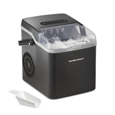 Hamilton Beach Portable Bullet Countertop Ice Maker Machine, Makes 26 Lbs/Day, 9 Cubes Every 6 Minutes, Self-Clean Function, for RV, Office, Kitchen, Dorm, Makes 2 Sizes, Black (86151) | Fridge.com