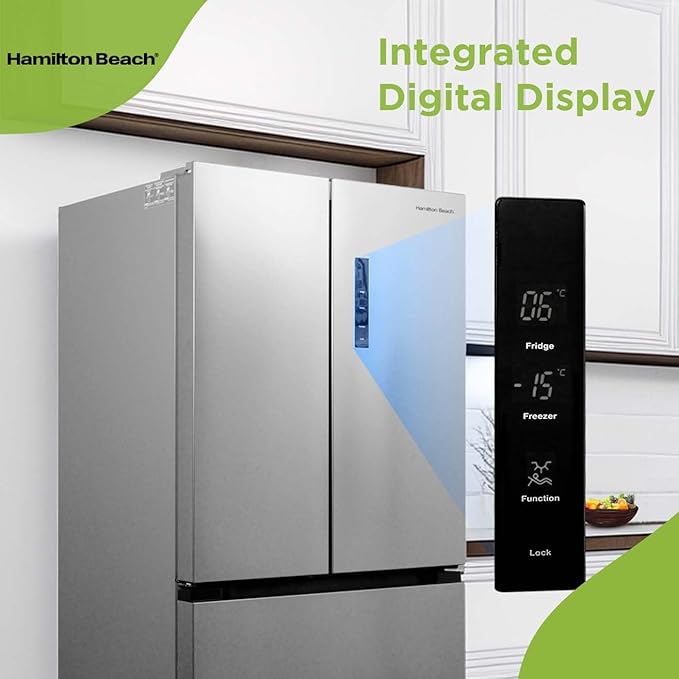 Hamilton Beach HBFR1504 Full Size Counter Depth Refrigerator With Two Freezer Drawers, 17.9 cu ft, Stainless - View 4 | Fridge.com