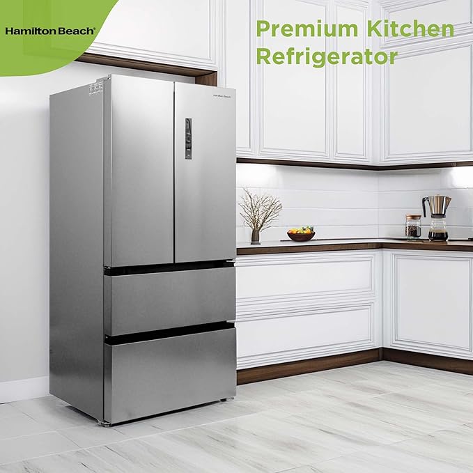Hamilton Beach HBFR1504 Full Size Counter Depth Refrigerator With Two Freezer Drawers, 17.9 cu ft, Stainless - View 5 | Fridge.com