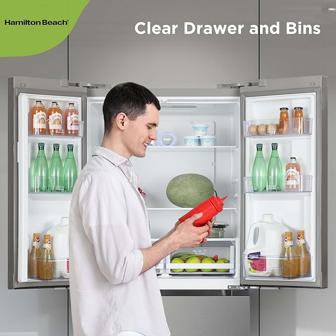 Hamilton Beach HBFR1504 Full Size Counter Depth Refrigerator With Two Freezer Drawers, 17.9 cu ft, Stainless - View 6 | Fridge.com