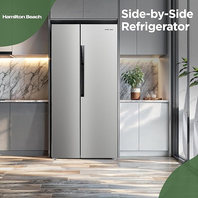 Hamilton Beach HBF1558 15.6 cu ft Counter Depth Full Size Refrigerator, Side Doors, Stainless | Fridge.com