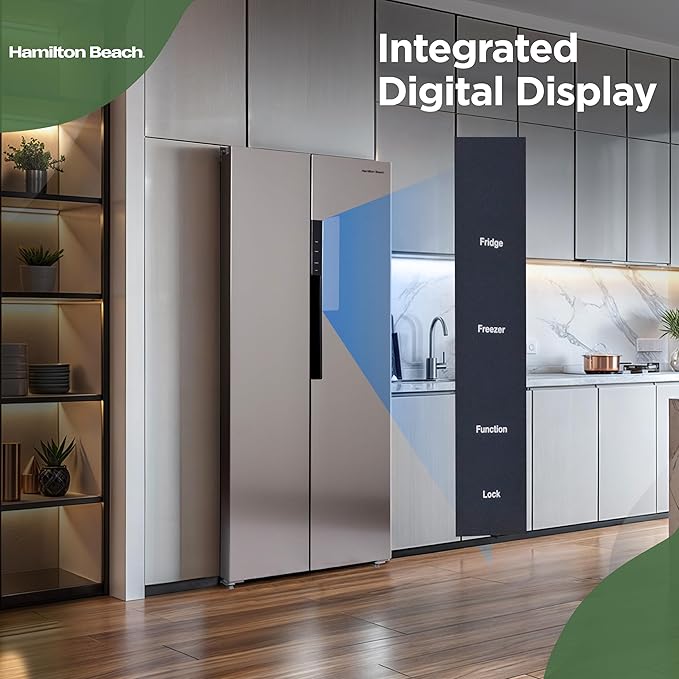 Hamilton Beach HBF1558 15.6 cu ft Counter Depth Full Size Refrigerator, Side Doors, Stainless - View 6 | Fridge.com