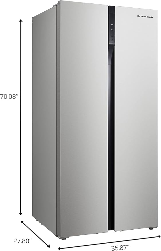 Hamilton Beach HBF2064 20.6 cu ft Counter Depth Full Size Refrigerator, Side Doors, Stainless - View 2 | Fridge.com