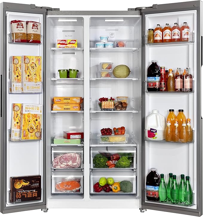 Hamilton Beach HBF2064 20.6 cu ft Counter Depth Full Size Refrigerator, Side Doors, Stainless - View 4 | Fridge.com