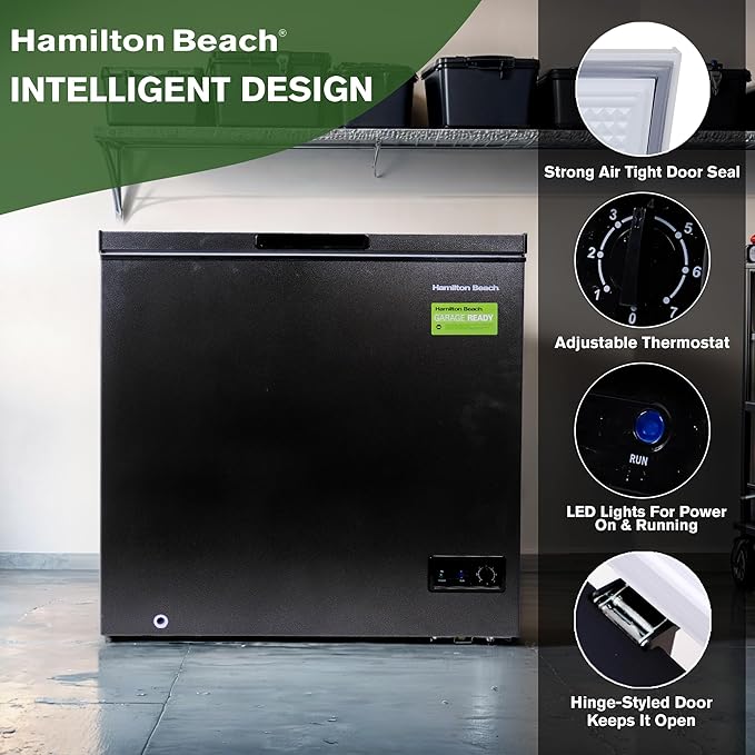 Hamilton Beach, HBFRF713 Chest Deep Freezer, 7 cu. ft. Capacity, Granita Rugged Design-Adjustable Thermostat-Removable Vinyl Coated Wire Basket-Easy Defrost Drain - View 2 | Fridge.com