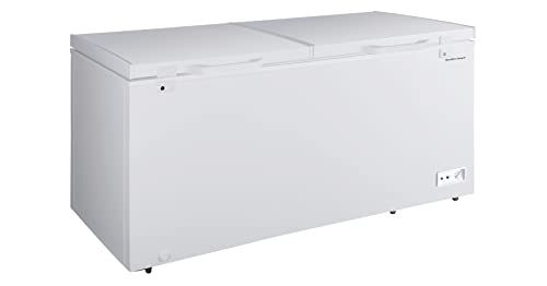 Hamilton Beach 17 cu ft Chest Deep Freezer - White, GARAGE READY Food for Large Family, Storage Basket, Space-Saving Flat Back, Stay-Open Lid, Front-Access Drain, for Basement, Laundry Room, Cottage | Fridge.com