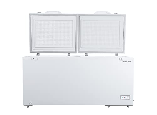 Hamilton Beach 17 cu ft Chest Deep Freezer - White, Garage Ready Food For Large Family, Storage Basket, Space-Saving Flat Back, Stay-Open Lid, Front-Access Drain, For Basement, Laundry Room, Cottage - View 3 | Fridge.com