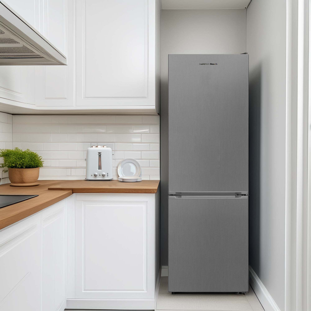 Hamilton Beach 11.5 Cu. Ft. Frost Free Bottom Mount Refrigerator, Stainless Steel | Fridge.com