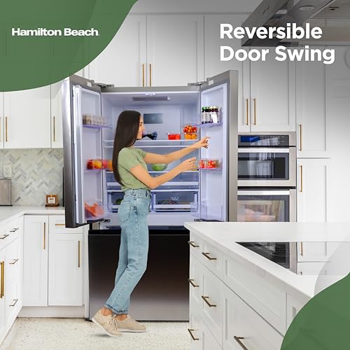 Hamilton Beach HBF1662 French Door Full Size Counter Depth Refrigerator With Freezer Drawer, 16.6 cu ft, Stainless - View 5 | Fridge.com