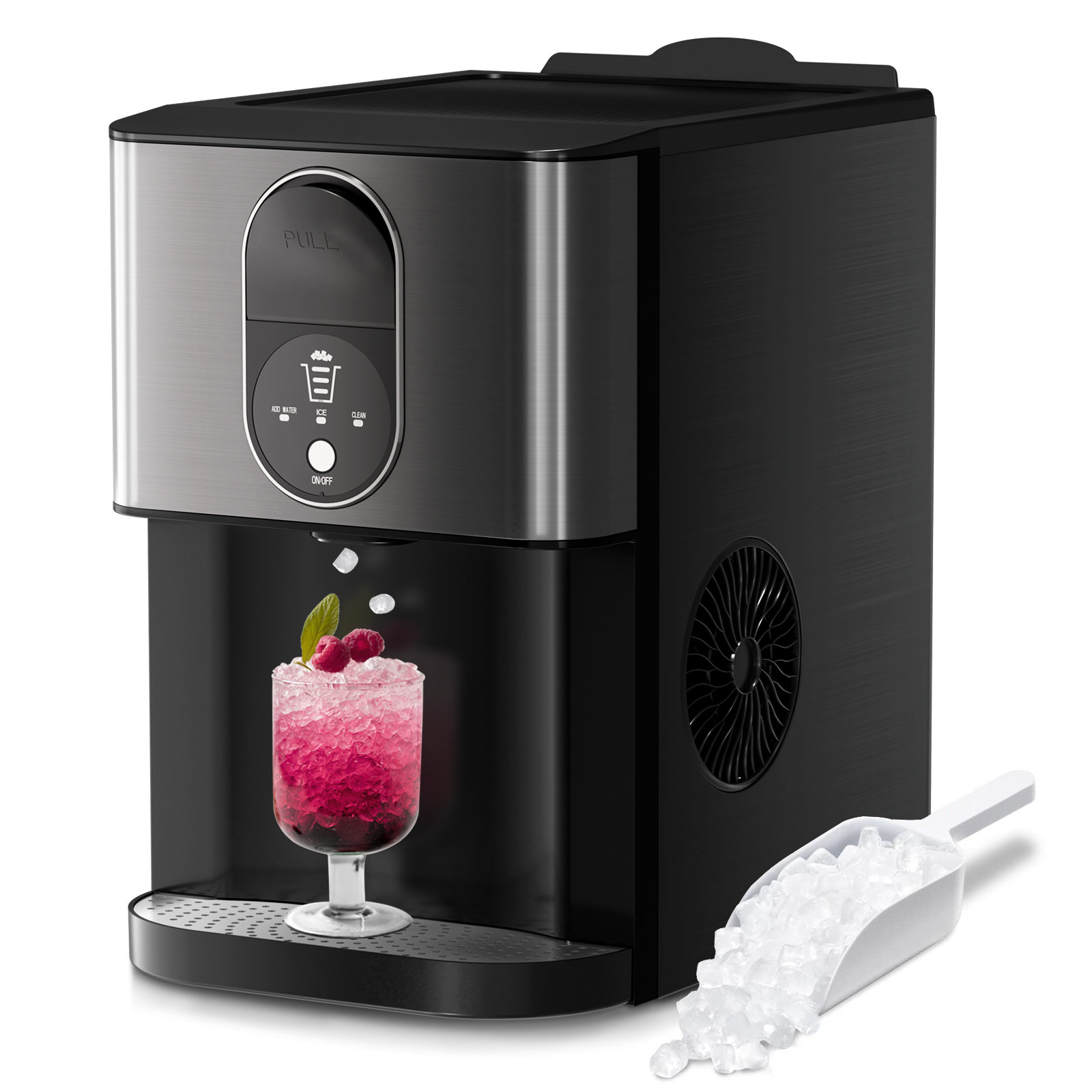 Havato Coutertop Ice Maker,Portable Stainless Steel Ice Maker Machine 44Lbs/24H Ice Cubes With Auto Self-Cleaning | Fridge.com