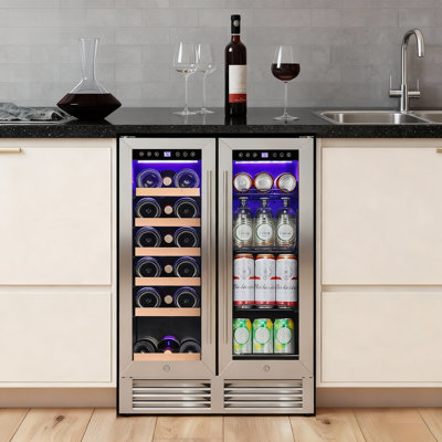 HAVATO Dual Zone 23.4'' 39 Bottle Wine & Beverage Refrigerator | Fridge.com