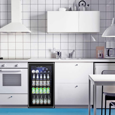 Havato 26-Bottle Wine & Beverage Cooler - 3.1 Cu. Ft, Freestanding, Clear Glass Door, White, for Home/Office/Bar — FIN-0015779 | Fridge.com