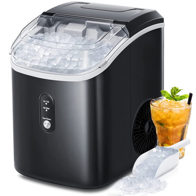 Countertop Nugget Ice Maker, 35lbs/24H Sonic Chewable Pebble Ice Machine, 7 Mins First Ice, 1.2L Water Tank, 2.2lbs Ice Basket, Self-Cleaning Portable | Fridge.com