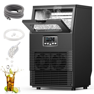 22-Lb Ice Storage 66-Lb Ice Per Day Cubed Ice Maker ( Stainless Steel ) — Havato, model WF-58030RC10-black