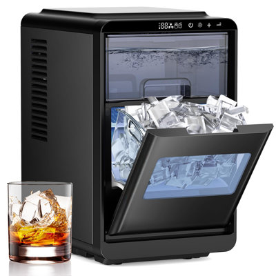 Crescent Countertop Ice Maker 16 Crystal-Clear Ice Cubes In 12 Mins 27Lbs/24H Self-Cleaning Timer 3000/Day For Home Office Party | Fridge.com